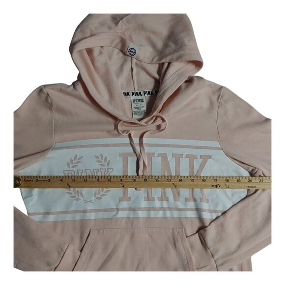 PINK Victoria's Secret Pullover Hoodie Womens Medium Pink Long Sleeve Sweatshirt - Picture 6 of 9